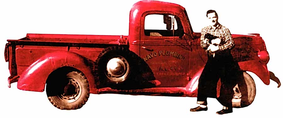 George Navo and the original plumbing truck in 1959